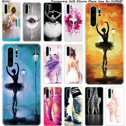 Ballerina Ballet Dancing Soft Silicone Phone Case for Huawei P30 P20 Pro P10 P9 P8 Lite 2017 P Smart Z Plus 2019 NOVA 3 3i Cover