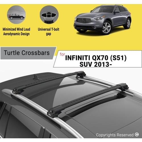 BARS FOR INFINITI QX70 (S51) SUV 2013 ON ALUMINUM ALLOY SIDEBARS CAR ROOF RACK LUGGAGE CARRIER CROSSBAR