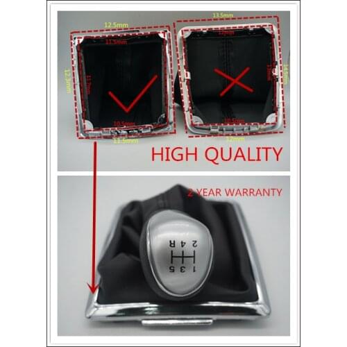 FAT fast shipping For Ford Focus 2 C-Max Kuga Fiesta New 5 Speed Manual Gear Shift Knob With Leather Boot