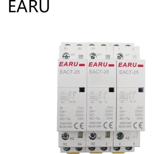 2P 16A 20A 25A AC 110V 220V 50/60Hz Coil Din Rail Household Modular Contactor Switch 2NO 2NC 1NO1NC for Smart Home House Hotel