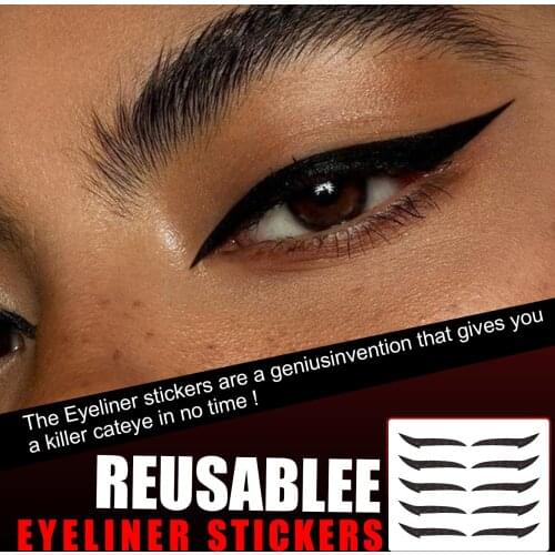Reusable 5 Pairs Color Glitter Eyeliner Stickers Sexy Black Cat Eye Makeup Stickers Eyeshadow Face Sticker Eyes Makeup Stickers