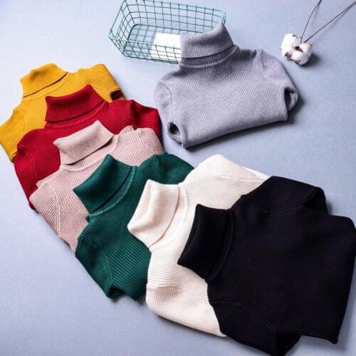 New Baby Girls Winter Sweater Colthes 2021 Autumn Boys Children Clothing Pullover Knitted Solid Kids Sweaters Keep Warm