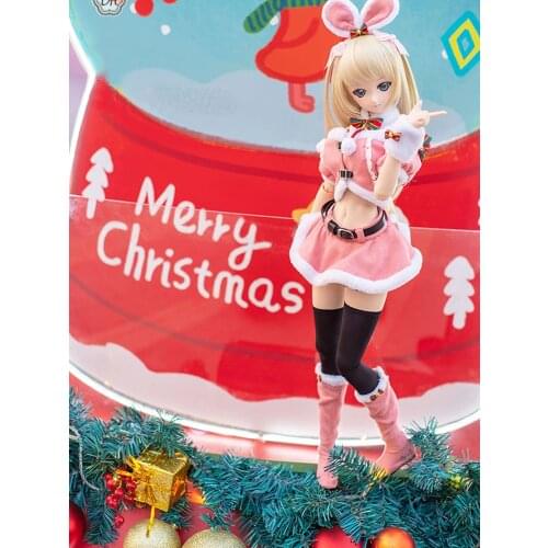 Accept custom New Kizuna AI Cos Pink Rabbit Christmas Clothing Skirt Outfit Girls Gift For 1/3 1/4 BJD SD DD MSD Accessories