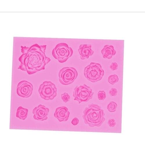 The New Rose Flowers Fondant Baking Silicone Mold DIY Baby Birthday Party Chocolate Cake Candy Decoration Mould