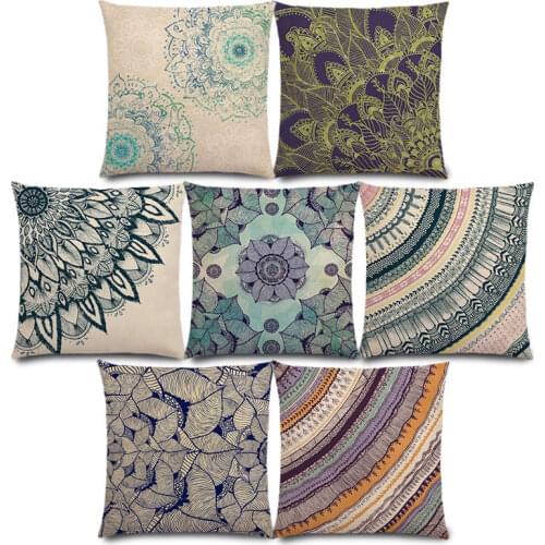 New Cute Flower Hope Colorful True Soul Live Laugh Love Free Spirit Dream Floral Mandalas Prints Cushion Cover Pillow Case