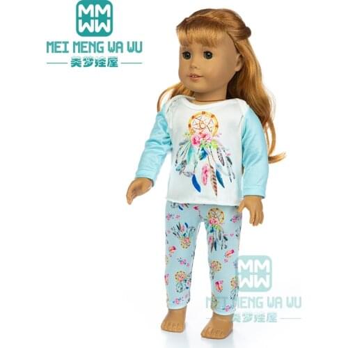 Clothes for doll fits 18 inch american doll fashion Leisure home set baby dolls girl Christmas gift