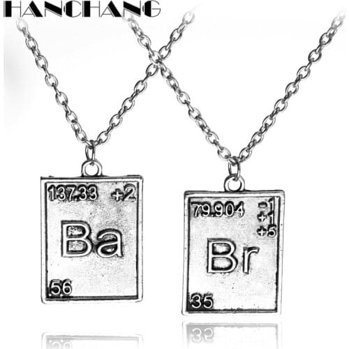 1pack=2pcs Breaking Bad H Br Ba Dog Tag Pendants Necklace with Chain Effect Necklaces Movie Jewelry