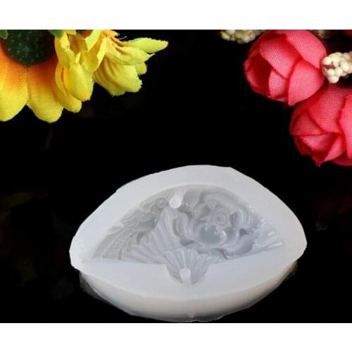 Transparent Silicone Pendant Mould Resin Hand Fan DIY Jewelry Making Tool Fondant Cake