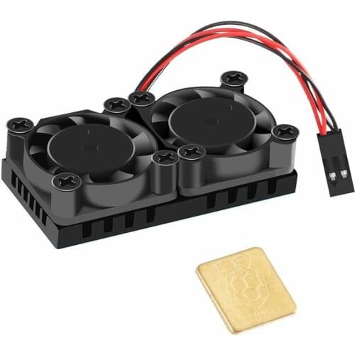 Raspberry Pi Dual Fan Cooling Fan + Heatsinks with Thermal Conductive Adhesive Tape for Raspberry Pi 3 B 2 Model B