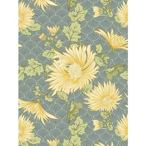 Peel And Stick Handpainting Elegant Yellow Daisy Waves Self-Adhesive Prepasted Waterproof Wallpaper Wall Decor Furniture Sticker