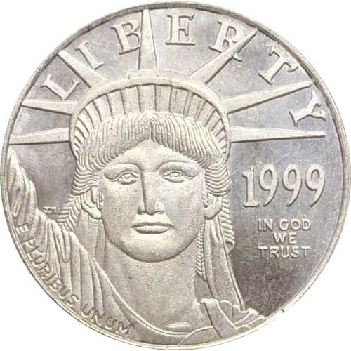 United States 1999 W In God We Trust Liberty US Coin $25 Quarter Ounce 1/4 OZ Bullion Silver Plated Copy Commemorative Coins