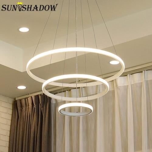 100cm 6 Circle Modern Led Chandelier for Foyer Living room Dining room Kitchen Ceiling Chandelier Lighting Hanging Lamp Lustres