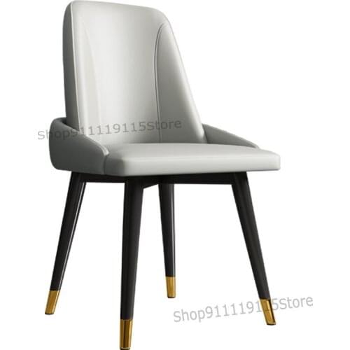 Light Luxury Dining Chair Household Solid Wood Nordic Back Simple Postmodern Net Red Ins Soft Bag Stool Simple Restaurant Chair