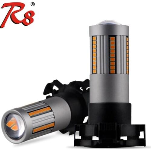 R8 Canbus PY24W LED Bulbs For Turn Signal Lights Fit E90/E92 F10 E83 F25 X3 E70 X5 X6 E71 Error Free No Hyper Flash Amber 2500LM