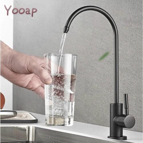 Yooap Kitchen Water Filter Faucet Chrome Plated 1/4 Inch Connect Hose Reverse Osmosis Filters Parts Purifier Direct Drinking Tap