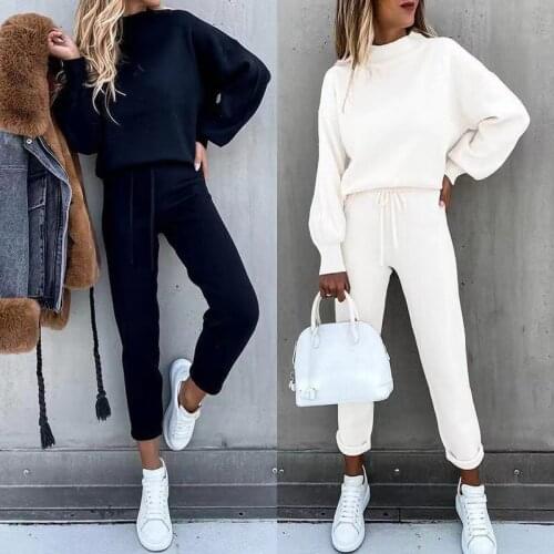 Two Piece Women Set Sport Casual Outfit Fall Clothes for Women Sweatshirt Jumper Top Sweatpants Set Women Suit Set Tracksuit