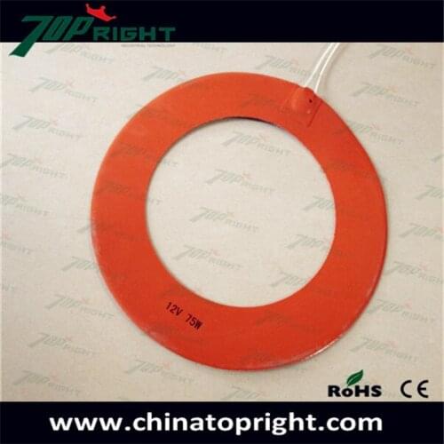 10" 12v75w flexible Electric heater silicone rubber hot plate