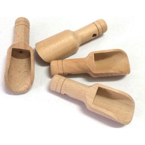 10Pcs Small Little Mini Wooden Scoop Honey Coffee Condiment Bath Salt Sugar Spoon Kitchen Supplies Hot