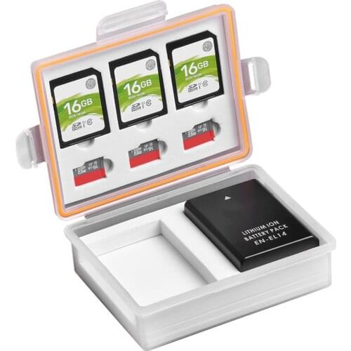 1x EN-EL14 EL14 Camera Battery Box Storage SD TF Memory Card Case for Nikon EN-EL20 EN-EL22 EN-EL9 DMW-BLC12 Panasonic DMW-BLC12