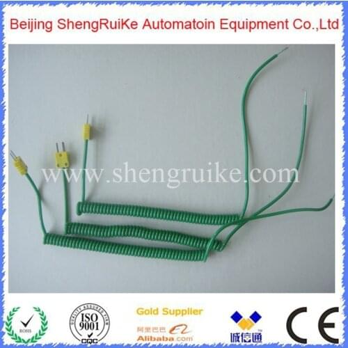2*7/0.15 PU coated Spring Coil thermocuople Cable With Mini Connector