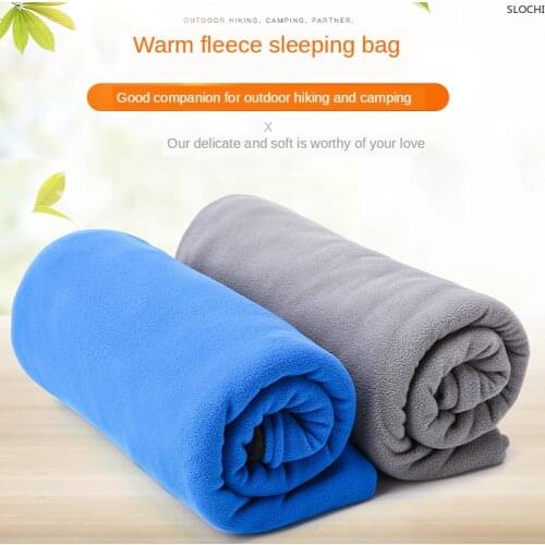 2-side Fleece Ultra-light Thick Portable Outdoor Indoor Car Camping Travel Hotel Sleeping Bag Liner Fleece Couple Sleeping Bag