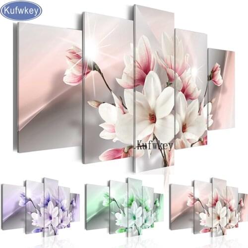 5pcs,5D,DIY,Diamond Embroidery,orchid,lily,Magnolia Flower,Diamond Painting,Stitch Cross,3D,Diamond Mosaic,mazayka,diamond,gift