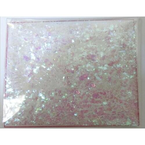 50g in 1 Fluorescent Glass Paper Clear Pink/Green Nail Snow Flakes Irregular Cut Paillette Nail Art Sequin ,Broken Glass flakes