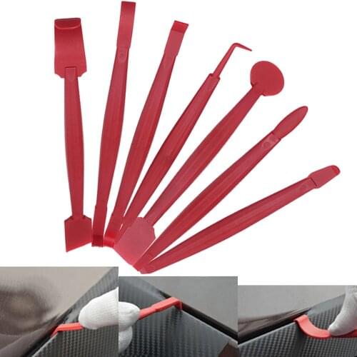 7Pcs/Set Car Scraper Tools Auto Film Edge Trimming Tool Squeegee Vinyl Wrap Film Edge-closing Tool Film Edge Scraper Tools