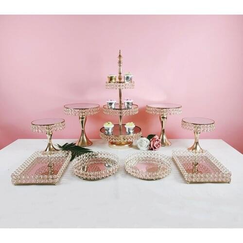 3pcs -15pcs cupcake 3 tier cake stand set gold color good qualtiy