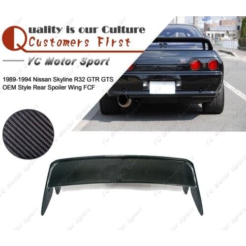 Car Accessories Full Carbon Fiber OEM Style Rear Spoiler Fit For 1989-1994 R32 GTR GTS Trunk Spoiler Wing