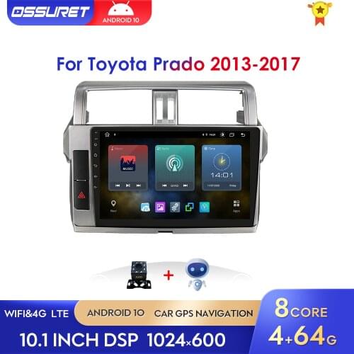 Car GPS Stereo For Toyota Land Cruiser Prado 150 2013 - 2017 Radio Multimedia Video Player Navigation 2Din FM Wifi Quad Core DSP