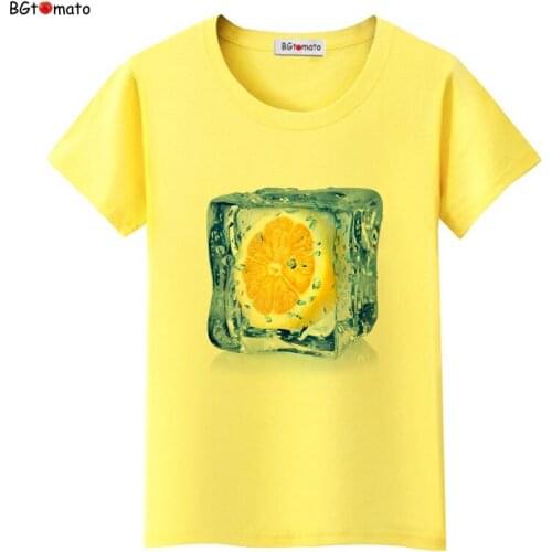 BGtomato water fruit cool frozen t shirts New design womans personality fashion shirts Brand good quality soft casual tops