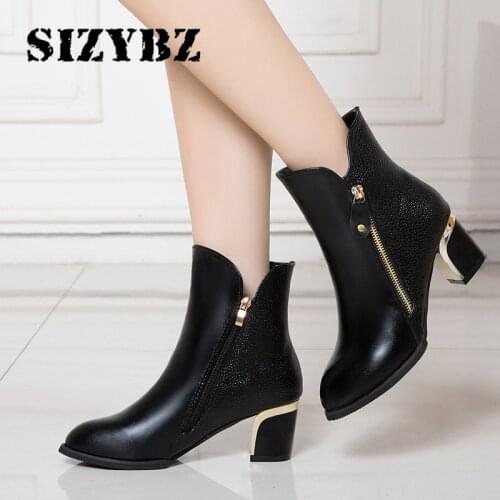 Plus Size 42 Fashion boots women Winter warm Sexy Crocodile Pattern Pointed Toe Fashion Boots New Zipper Woman Shoes High heels