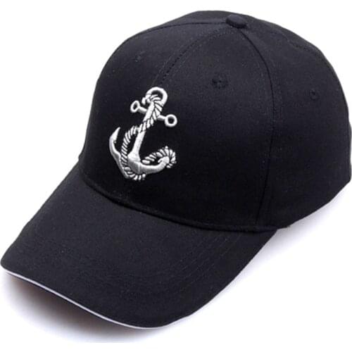 Black Cap Sailor Hat For Men Baseball Caps Fashion Anchor Embroidered Cotton Women Outdoor Sport Casual Snap Back Hiphop Sunhats
