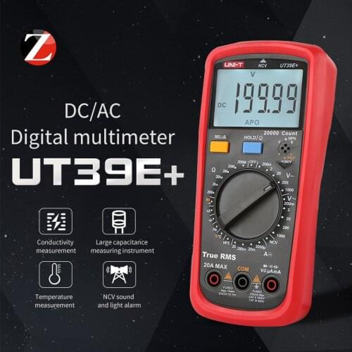 UNI-T UT39E+ Digital Multimeter AC/DC Voltage Big Capacitance & Temperature Tester Portable Digital Multimeter With NCV Audible