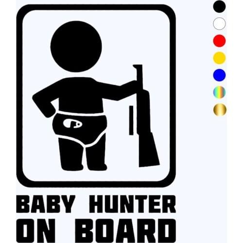 CK20147# Vinyl Decal Baby Hunter on Board Car Sticker Waterproof Auto Decors for Truck Bumper Rear Window