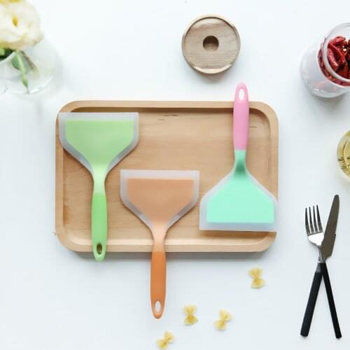 Colorful Silicone Spatula Beef Meat Egg Kitchen Scraper Wide Pizza Shovel Non-stick Turners Food Lifters Home Cooking Utensils