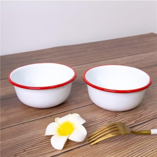 Enamel bowl. Enamel salad bowl. Enamel dessert bowl. Japanese style, thickened. 10 pieces / pack