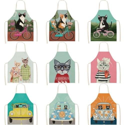 Cartoon Cute Animal Woms Apron For Kitchen Waterproof Seamless Household Cleaning Elegant For Cooking Kitchen Accessories