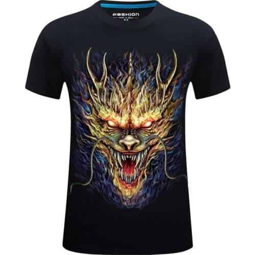 Mens Oversized T-Shirt Summer Casual O-Neck ShortSleeve T-Shirts Dragon 3d Print Anime t shirts Streetwear Tops Tee Shirt Homme