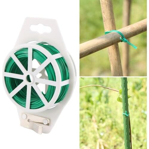 Gardening Plant Soft Tie With Wire Cutter 20/30/50/100m Length Flower Vine Climbing Plant Fixed Strapping Garden Fastening Clips
