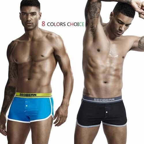 2020 summer SEOBEAN Cotton short cortos hombres Mens pyjama shorts Tracksuit U bag Casual Trunks Pajama Shorts