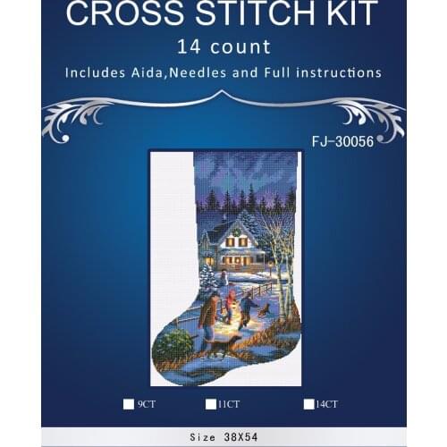 Lovely Gold Collection Counted Cross Stitch Kit similar dmc anchor dim cross stitch . christmas snowing sock