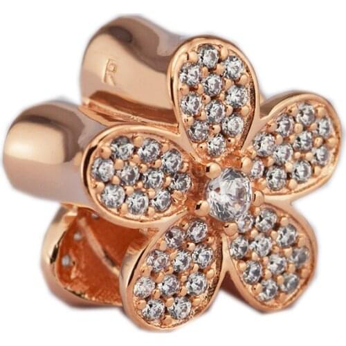 Sweetheart Beads for Jewelry Making 925 Silver Heart Rose Color Charms Jewellery Fits Women Diy Bracelet