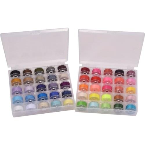 5/10/25pcs Random Multicolor Thread Spools Sewing Machine Bobbins Plastic Bobbins with Thread for Sewing Machines
