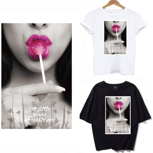 New Arriveal Lollipop Girl Patches Heat Transfer Iron On Patch A-level Washable Clothes Stickers Easy Print Irons