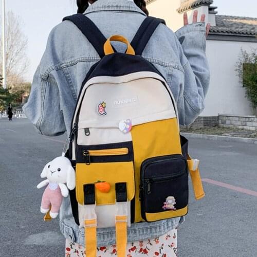 Panelled Backpacks for Women Anti Theft Travel Rucksack Teenagers Girls School Bags Preppy Style Bagpack Female Student Bookbags
