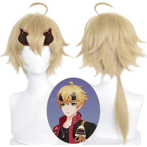 Game Genshin Impact Tohma Wig Cosplay Costume Heat Resistant Synthetic Hair Men Women Carnival Party Wigs