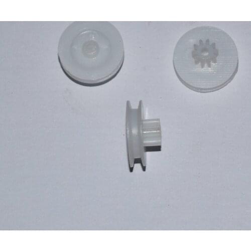 10/100pcs double plastic pulley+gear 10teeth OD 14.5mm 2mmhole diy toy accessories/Technology model parts rc car/14.5-102B