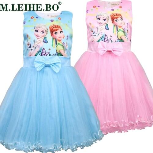 Snow Queen Girls Dress Elsa Anna Dresses For Girls Birthday Gift Costume Party Princess Tutu Girs Summer Dress Children Clothing